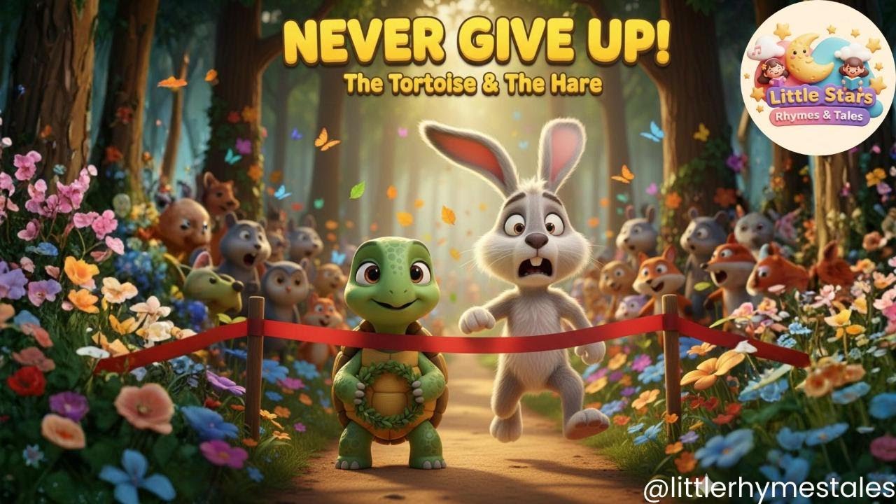 The Tortoise and the Hare 🐢🐇 | Never Give Up Moral Story for Kids