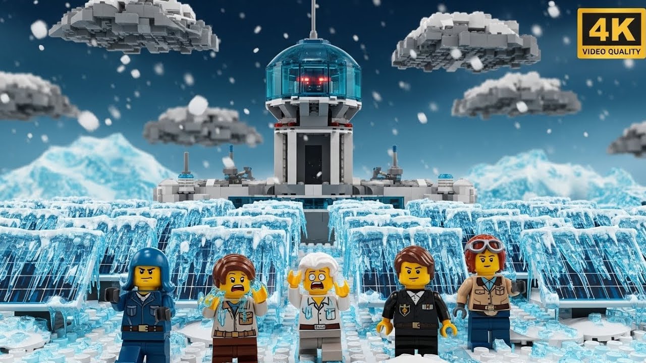 The Solar Panels Froze and Power Went Out at LEGO City Base! ☀️❄️💡