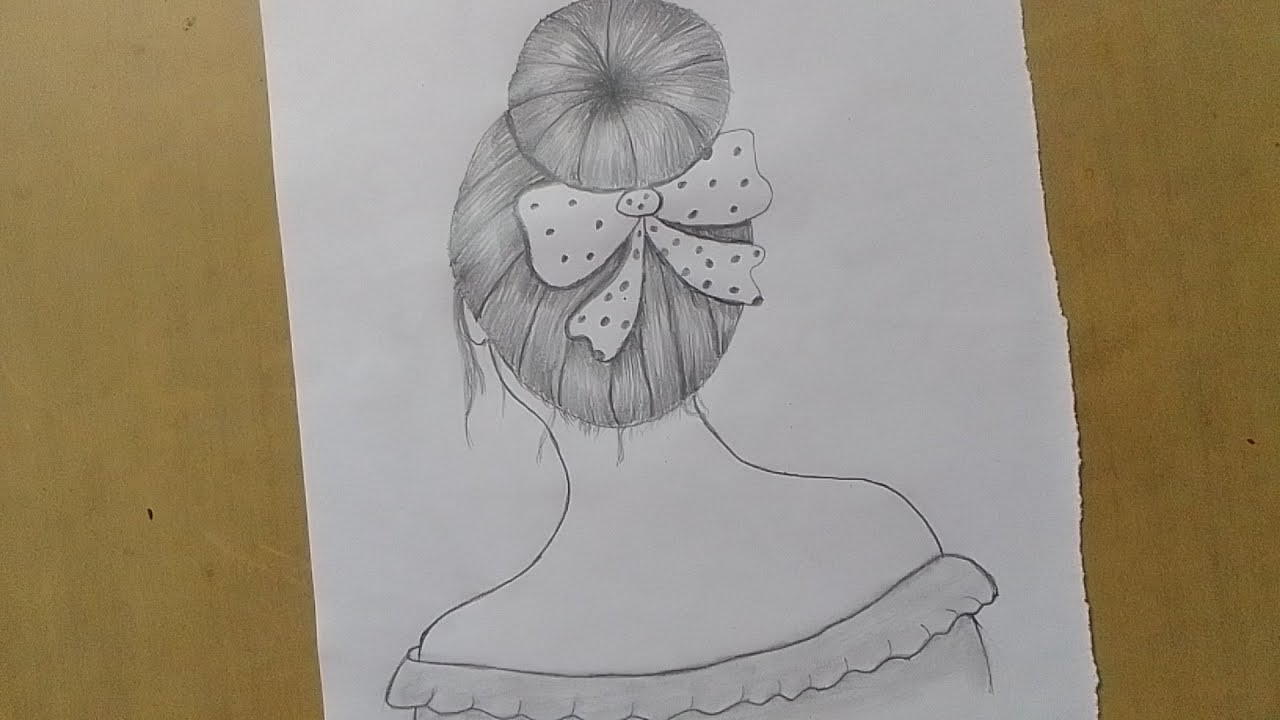 Drawing ll Girl hairstyle drawing ll #drawing #drawingtechniques #pencildrawings