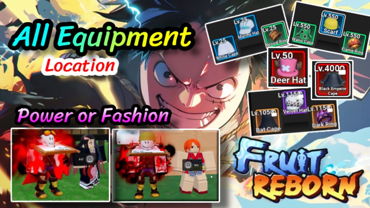 Roblox || Fruit Reborn || All Equipment|| Location|| #roblox #fruitreborn