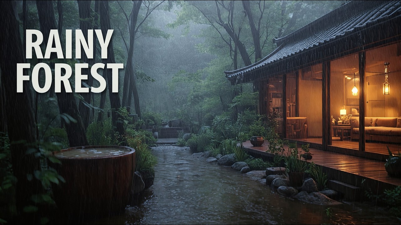Rainy Forest Cabin Ambience 🌧️ 10 Hours of Relaxing Rain Sounds