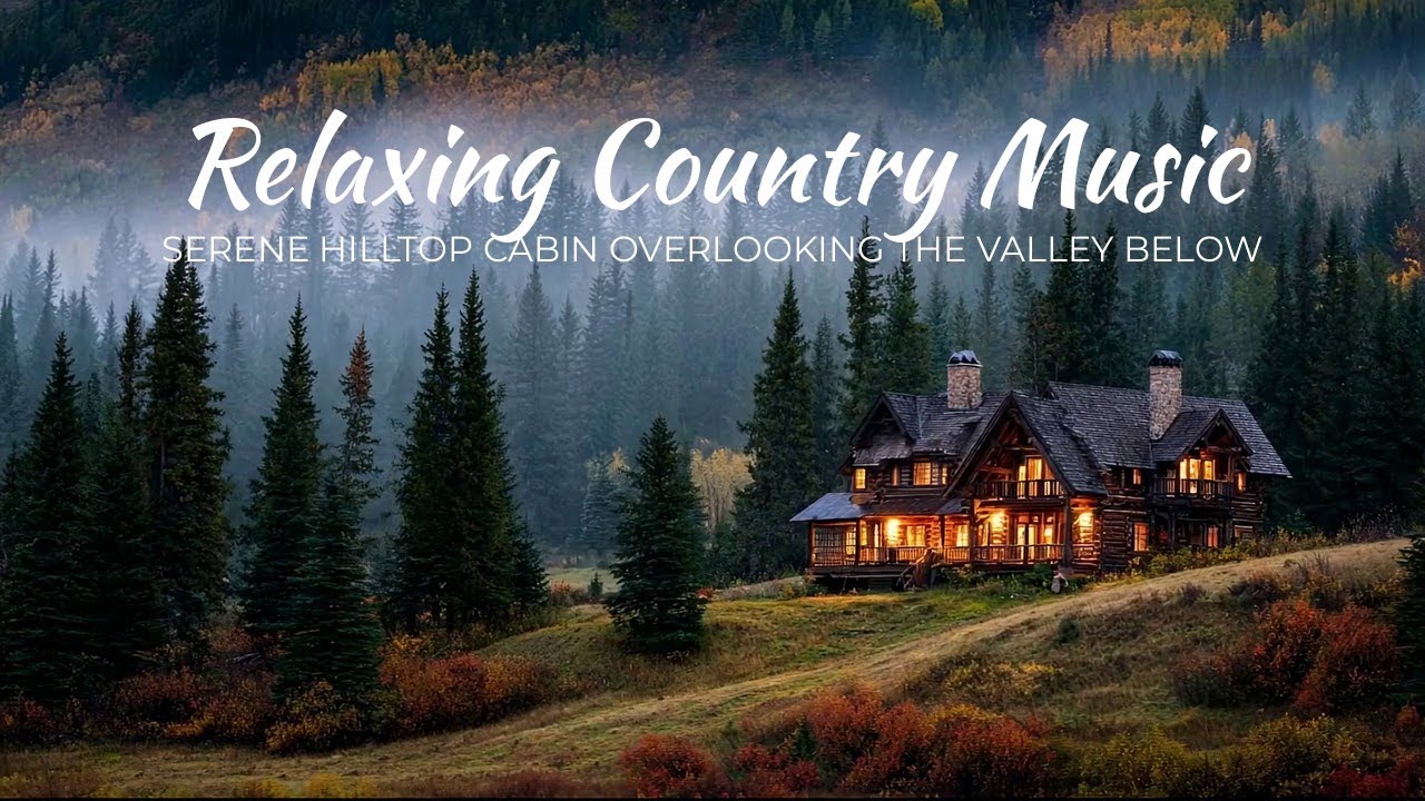 Relaxing Country Music | Serene Hilltop Cabin Overlooking the Valley Below