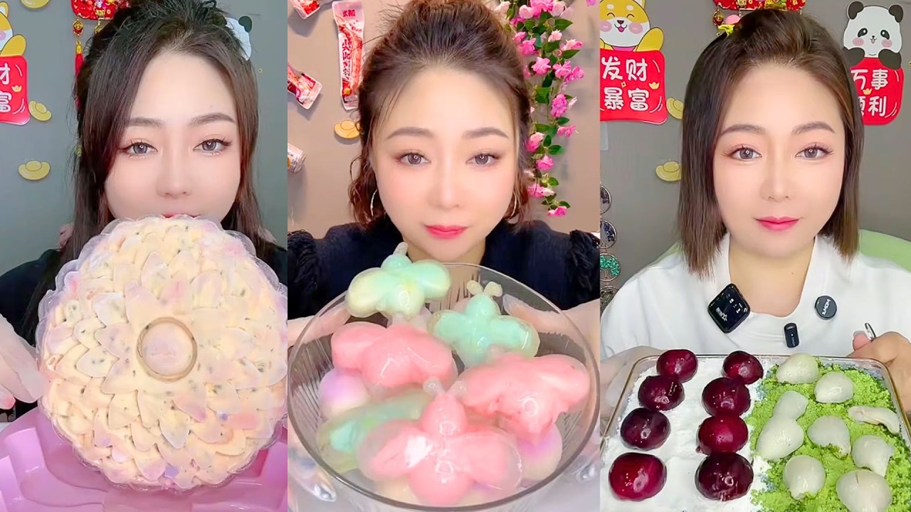 Frozen Crystal Desserts and Colorful Jelly ASMR Party