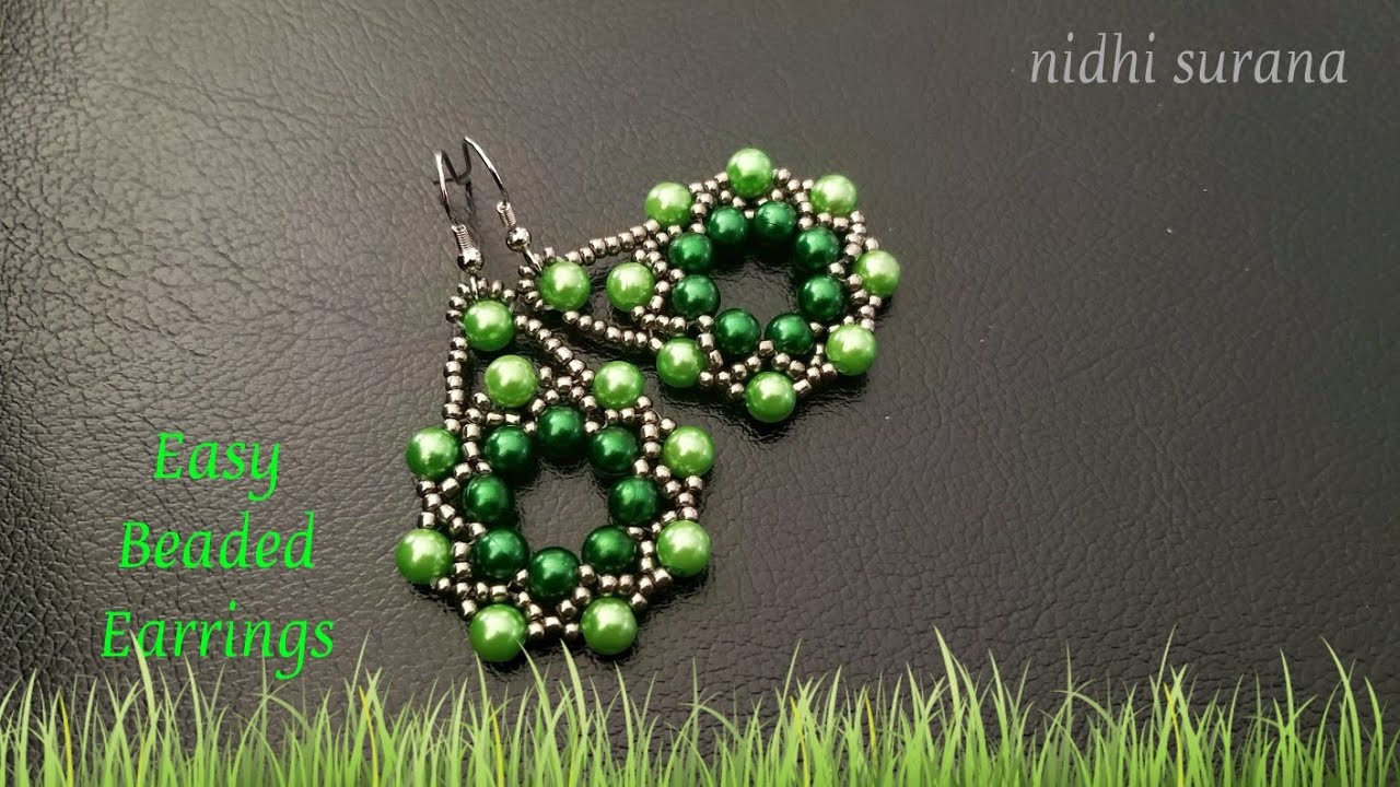 ⚜️Easy Beaded Earrings || Green Aretes Tutorial DIY (0325)