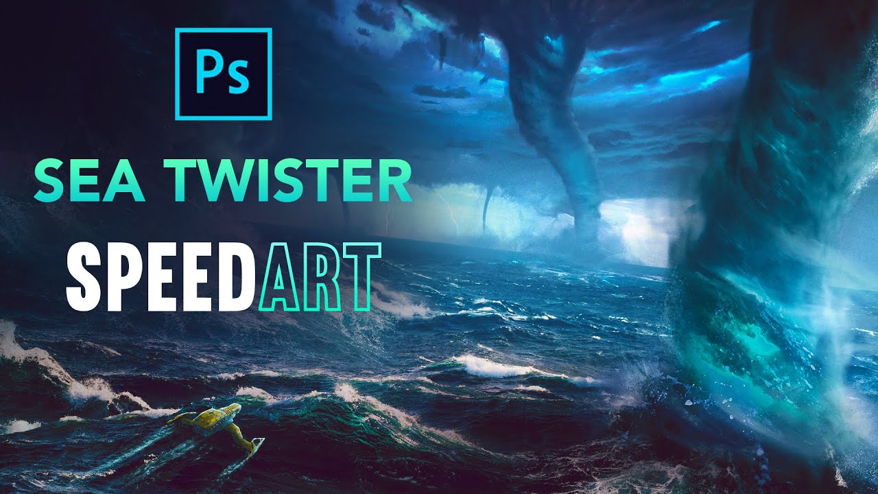 Create a SEA TWISTER in PHOTOSHOP!!