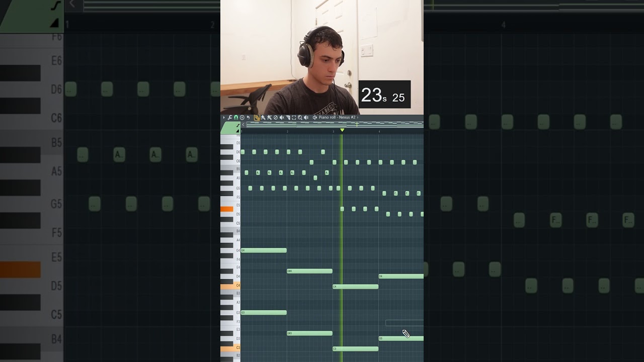 Hip Hop Piano in 23 Seconds #flstudio  #producer #samplekit #musictheory #hiphoppiano
