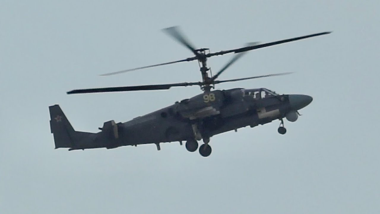 Kamov KA-52 Alligator Hokum-B flying Display at 100 Years Russian Air Force 2012 AirShow