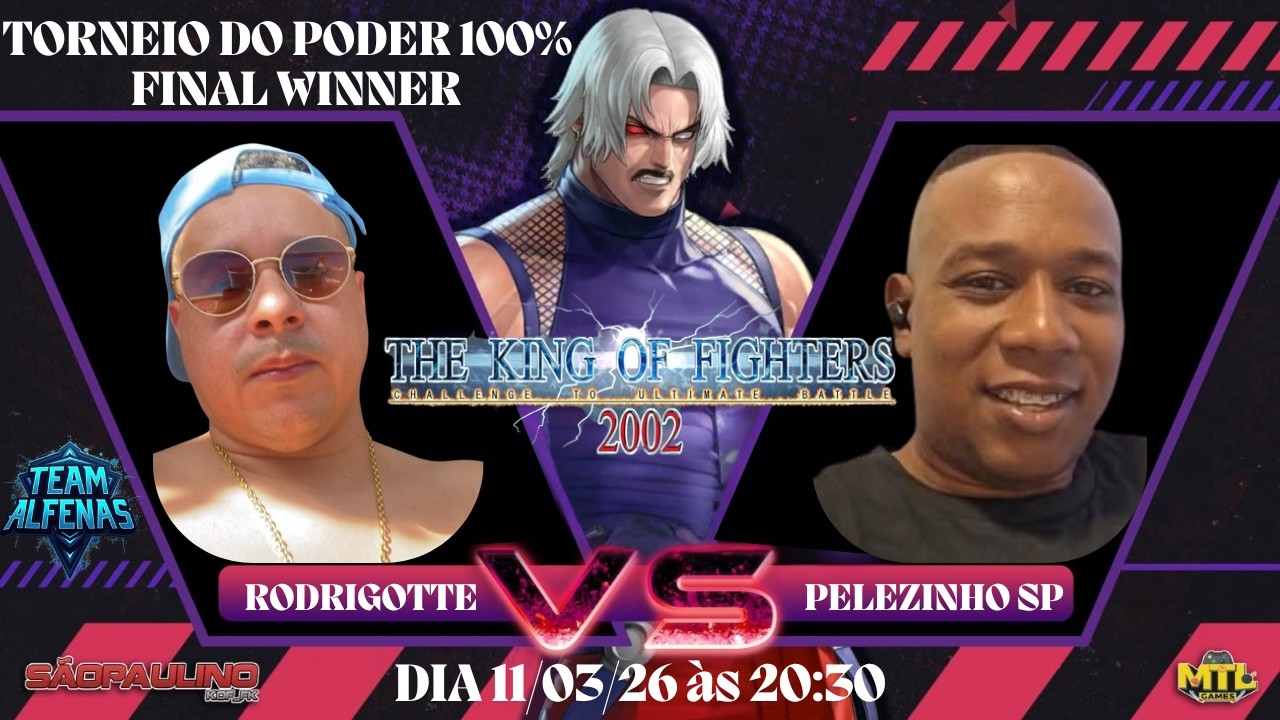 RODRIGOTTE X PELEZINHOSP  TORNEIO DO PODER 100% #kof2002 #kof #retrogame #kof #nostalgia #snk #game