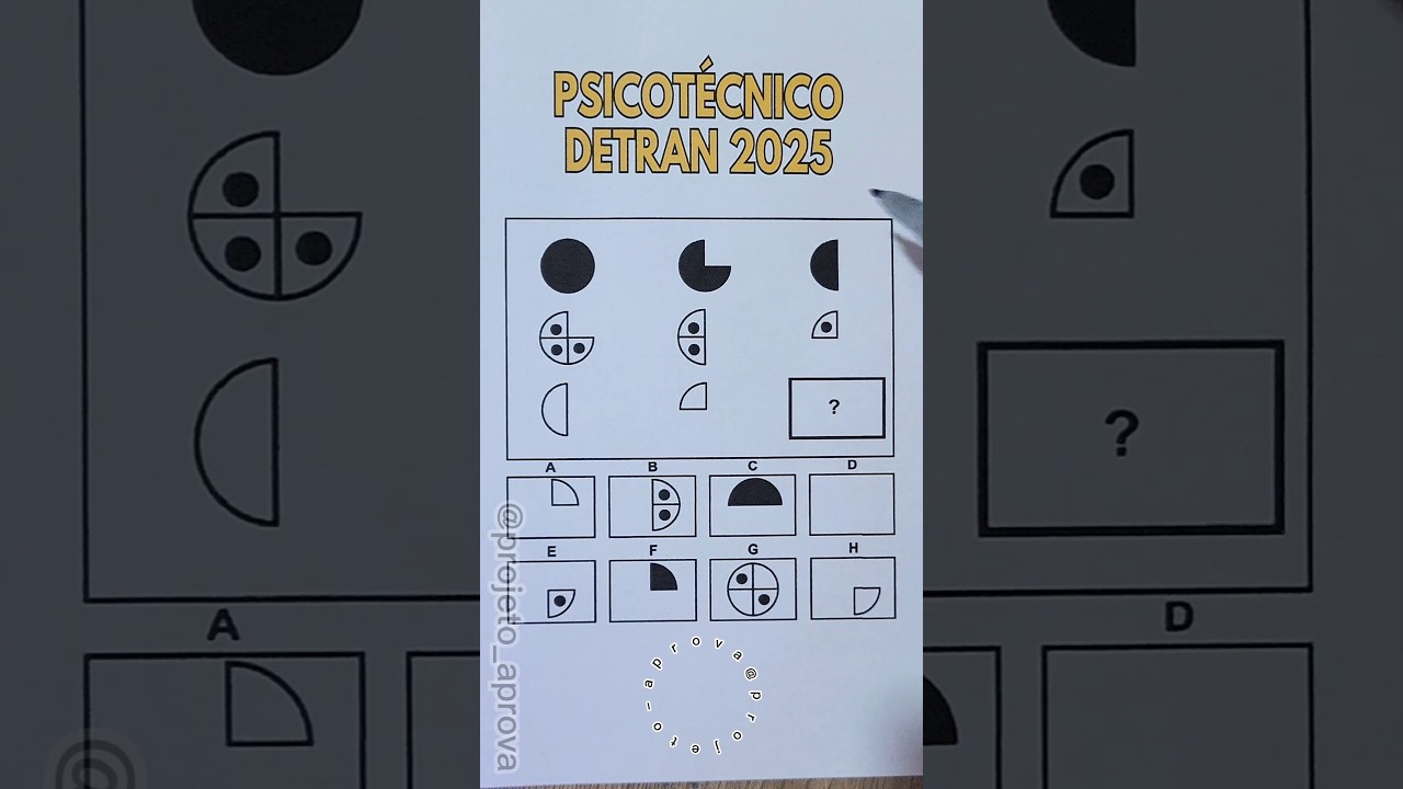 Psicot&eacute;cnico do Detran 2025 Racioc&iacute;nio L&oacute;gico Responda!