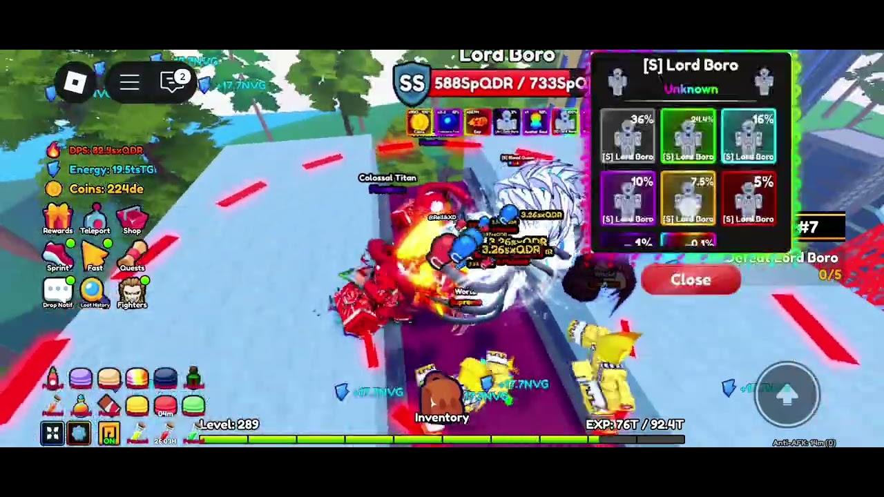 SS and SSS Boss location World 22- 23 - Anime Eternal