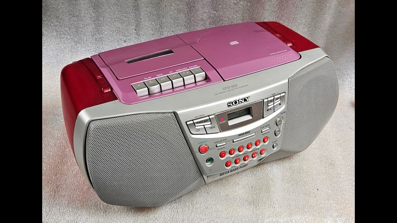 Vintage SONY CFD 922 AM FM Cassette Player RECORDER Boombox Mega Bass