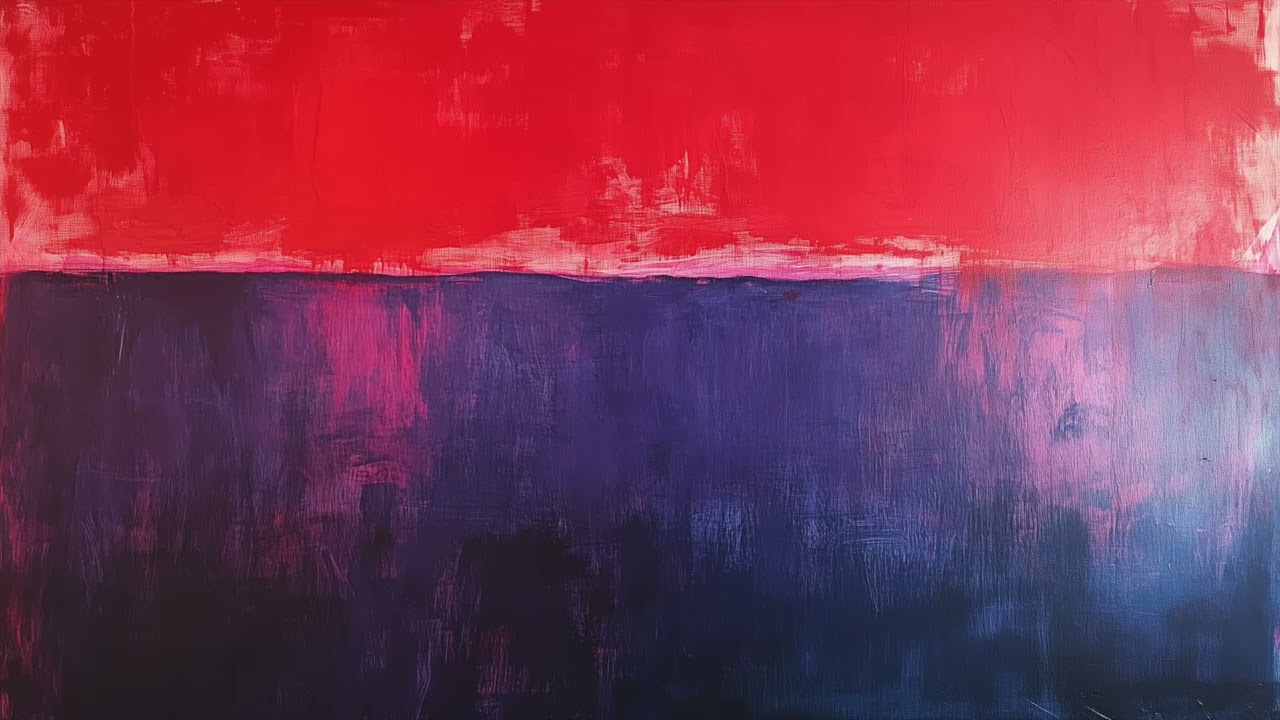 Blue Red Abstract Art Screensaver for Family Room TV | Bold Colour Painting | No Music | 3 Hours
