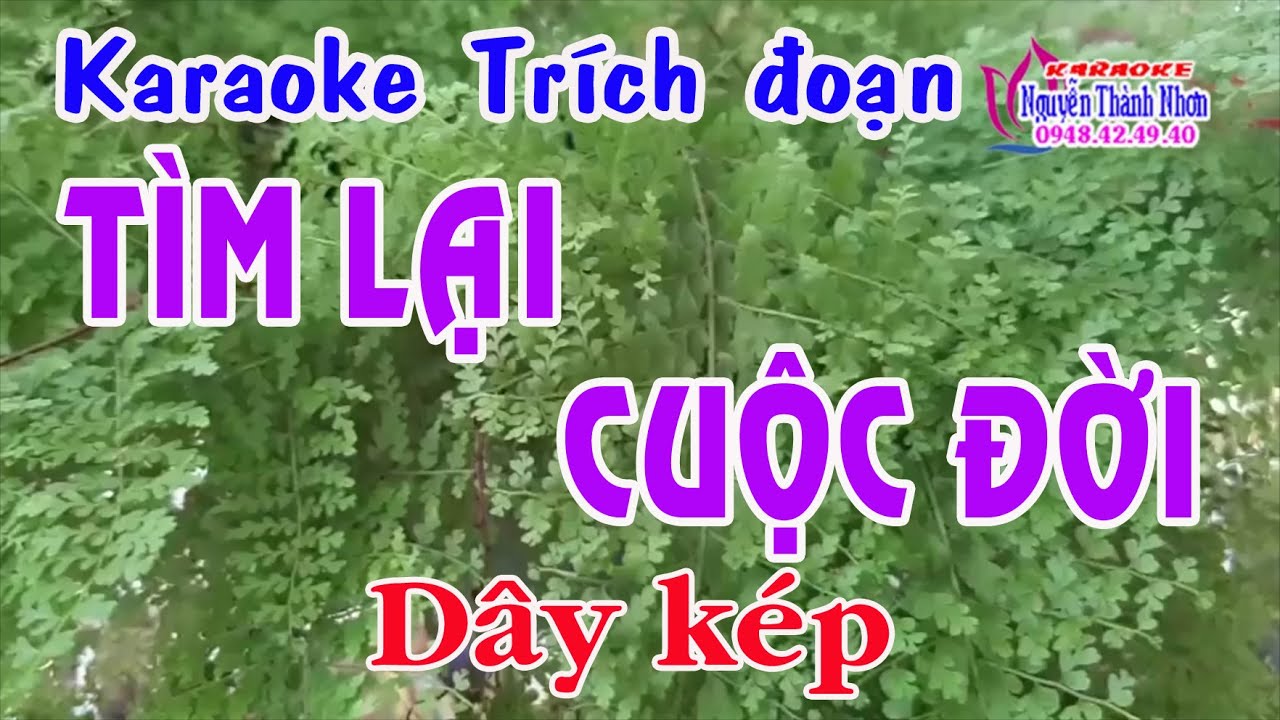 Karaoke trích đoạn TÌM LẠI CUỘC ĐỜI  - DÂY KÉP  (Xàng xê   Vọng cổ 123 )