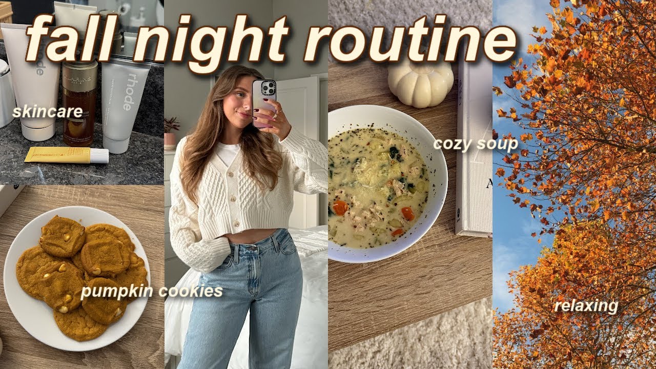 COZY FALL NIGHT ROUTINE 🕯🎃 cooking soup, skincare, relaxing, & more! (autumn evening at home) 2024