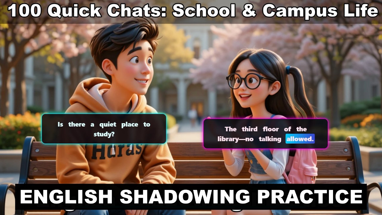 English Shadowing Practice: 100 Quick Chats - School & Campus Life | Easy English Conversation
