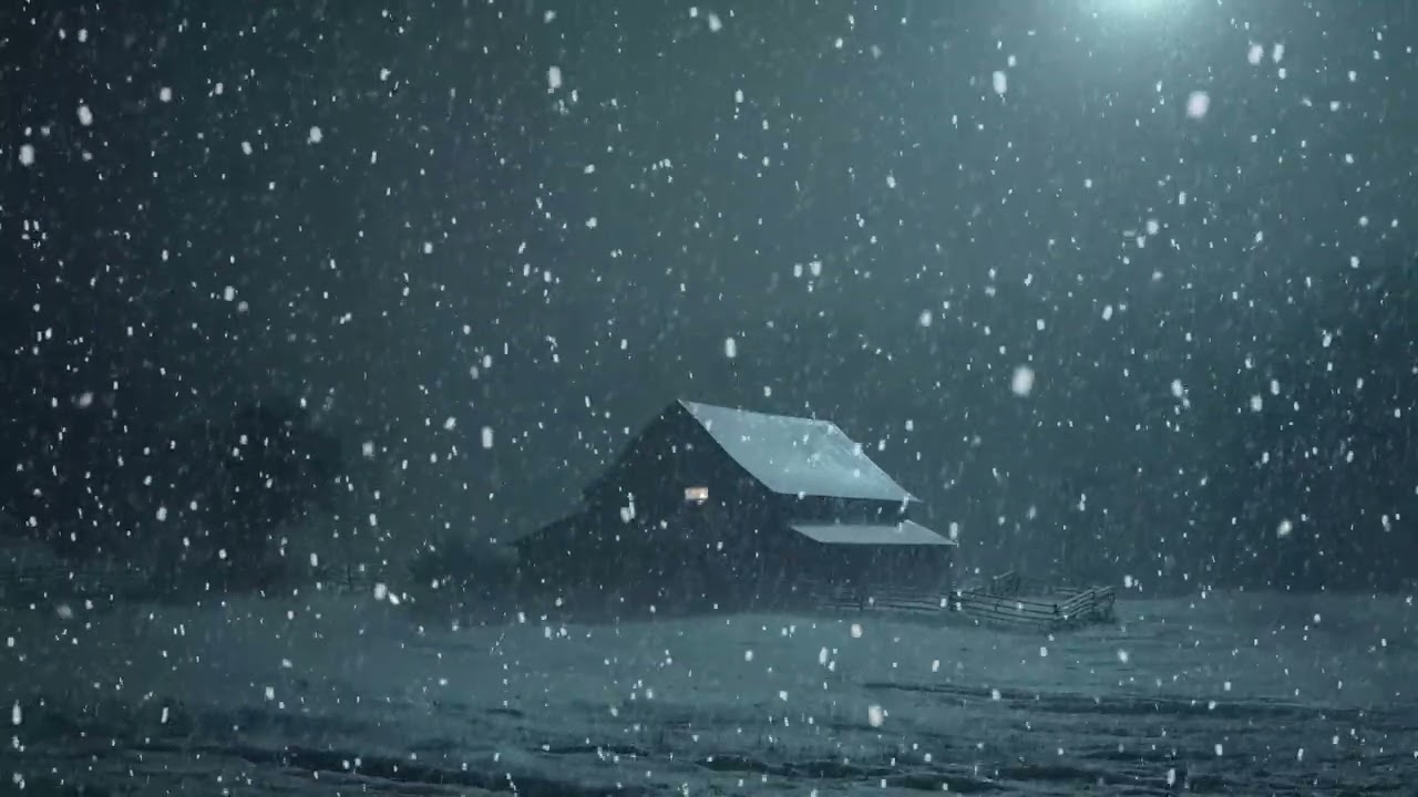 ❄️ Midnight Blizzard Outside the Cabin | Howling Wind & Deep Winter Sleep Sounds