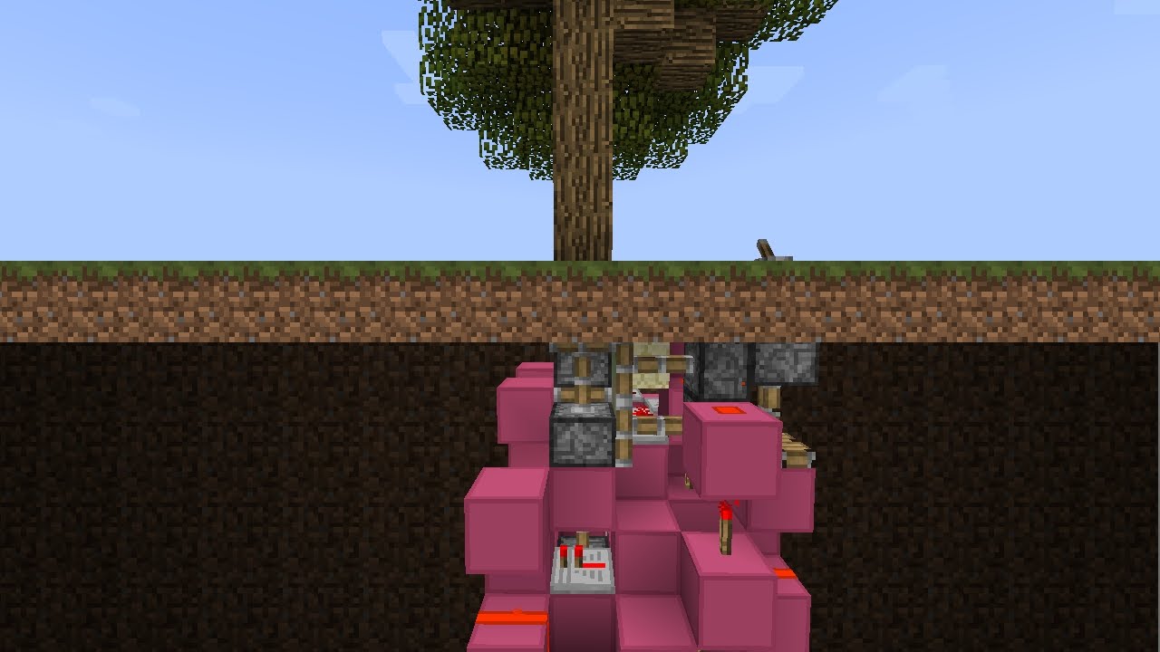 Minecraft Tutorial: Tiny Hidden Tree Door [6x4x6]