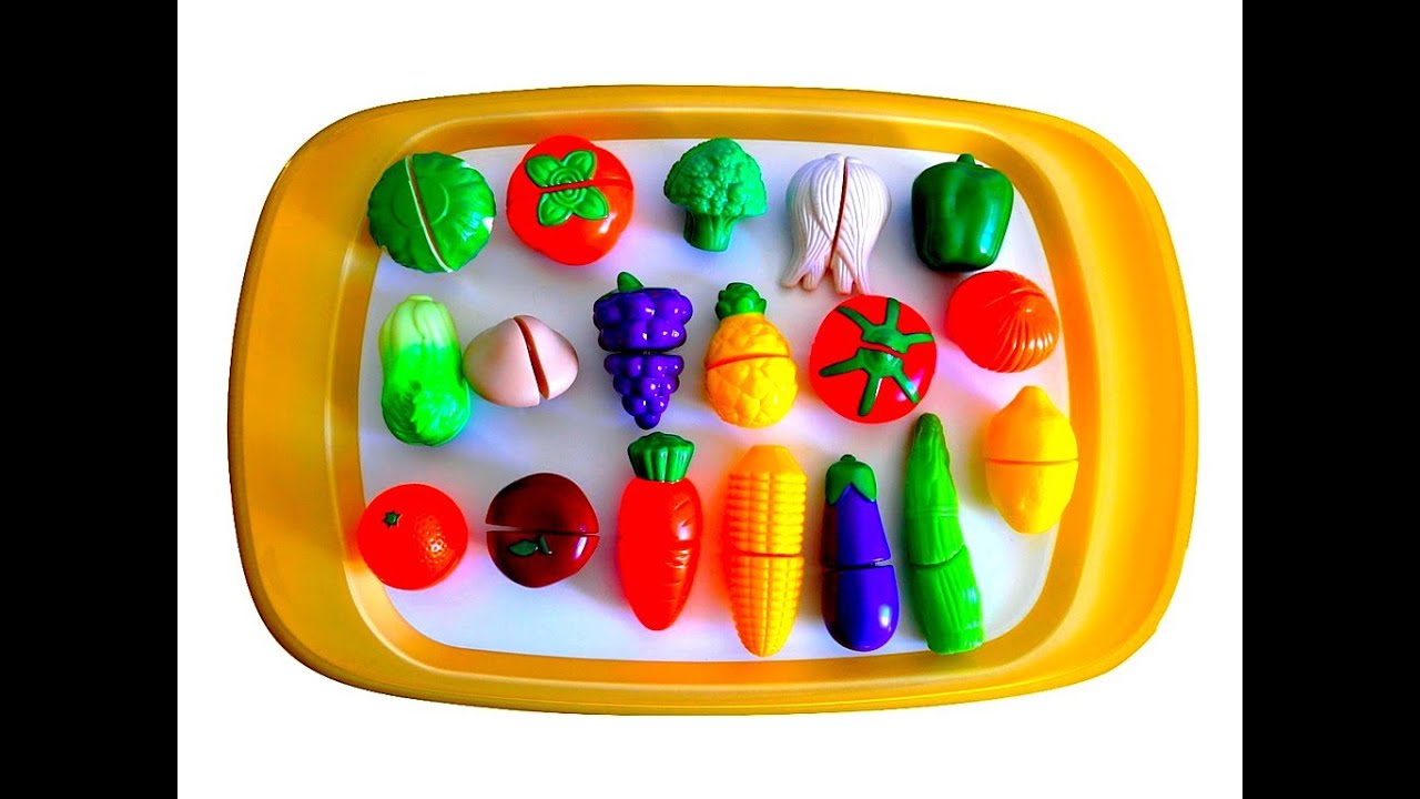 Impara i Nomi di Frutta e Verdura Giocando! Set di Giocattoli con Velcro da Tagliare! Per bambini