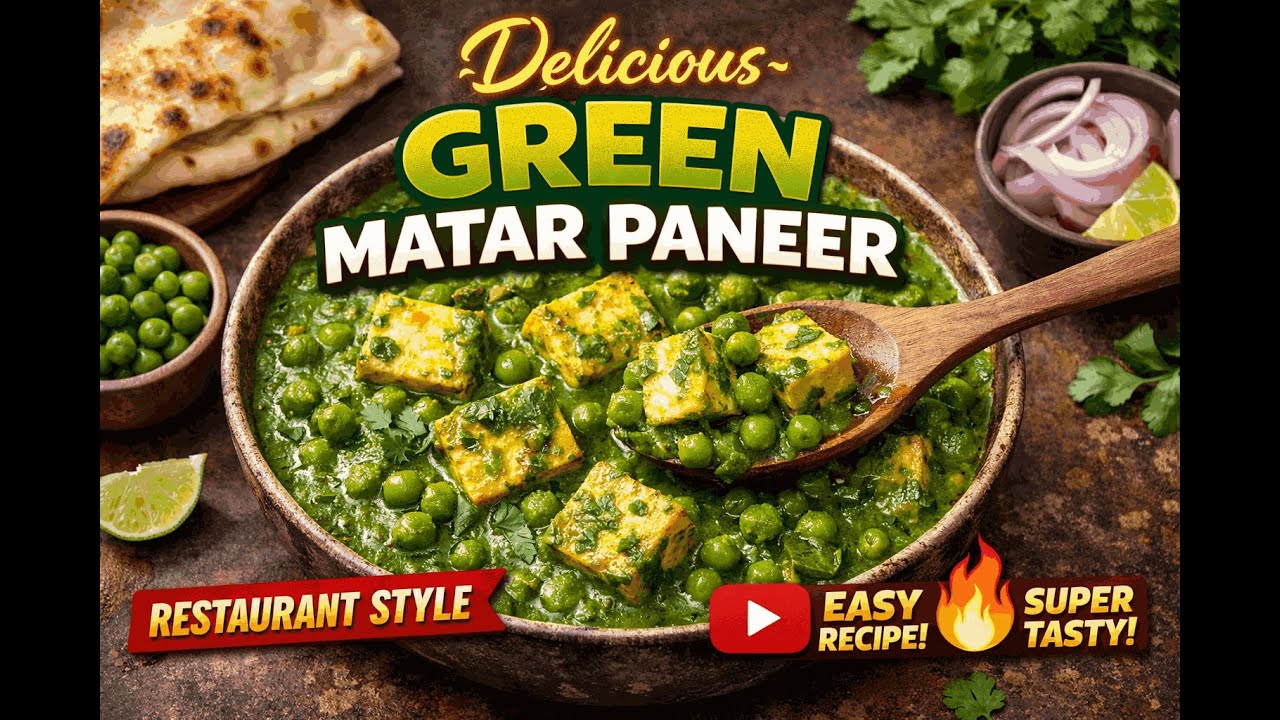 Green Matar Paneer Recipe | Dhaba Style Matar Paneer | Easy & Tasty Sabzi 😋