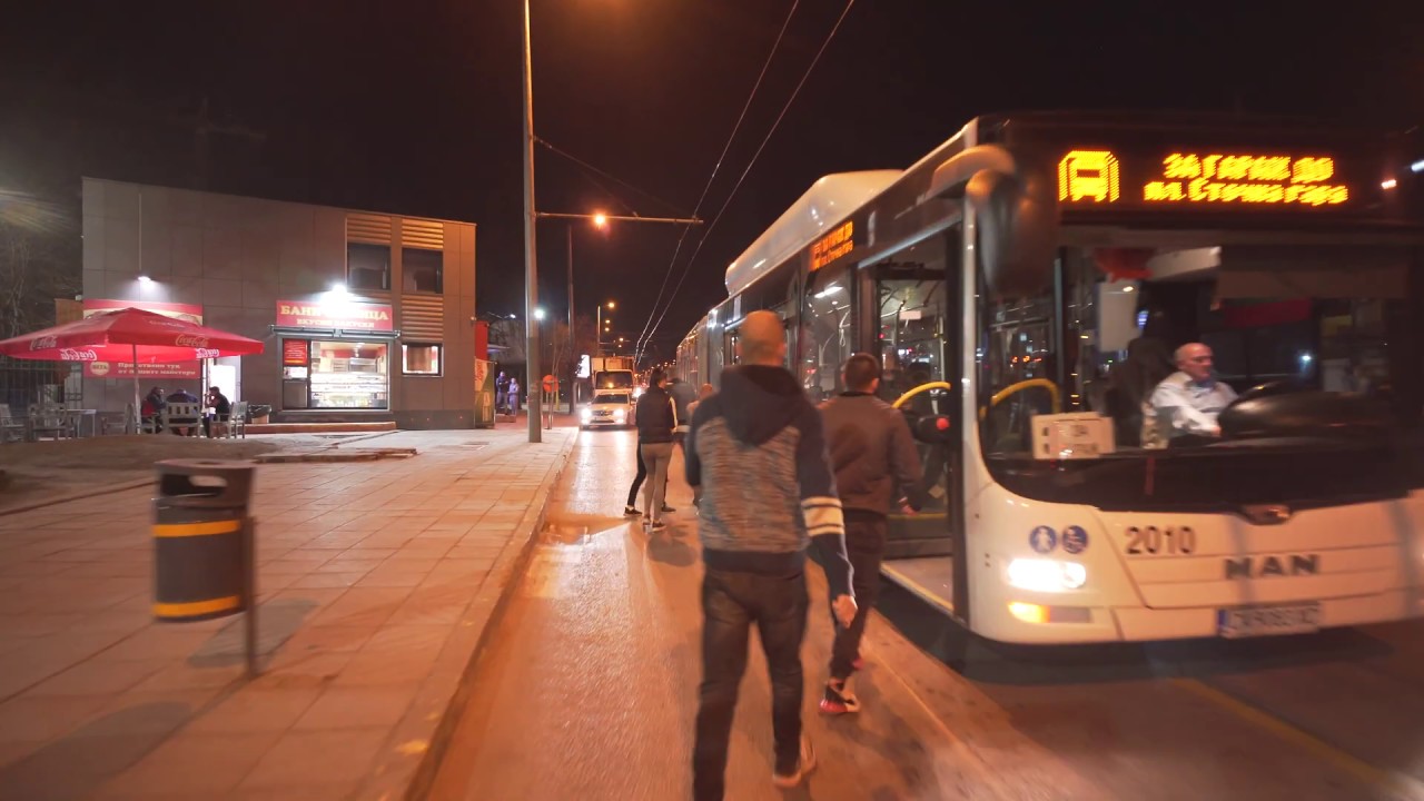 Bulgaria, Sofia, bus 310 night ride from бул. Константин Величков to ул.Княз Борис I