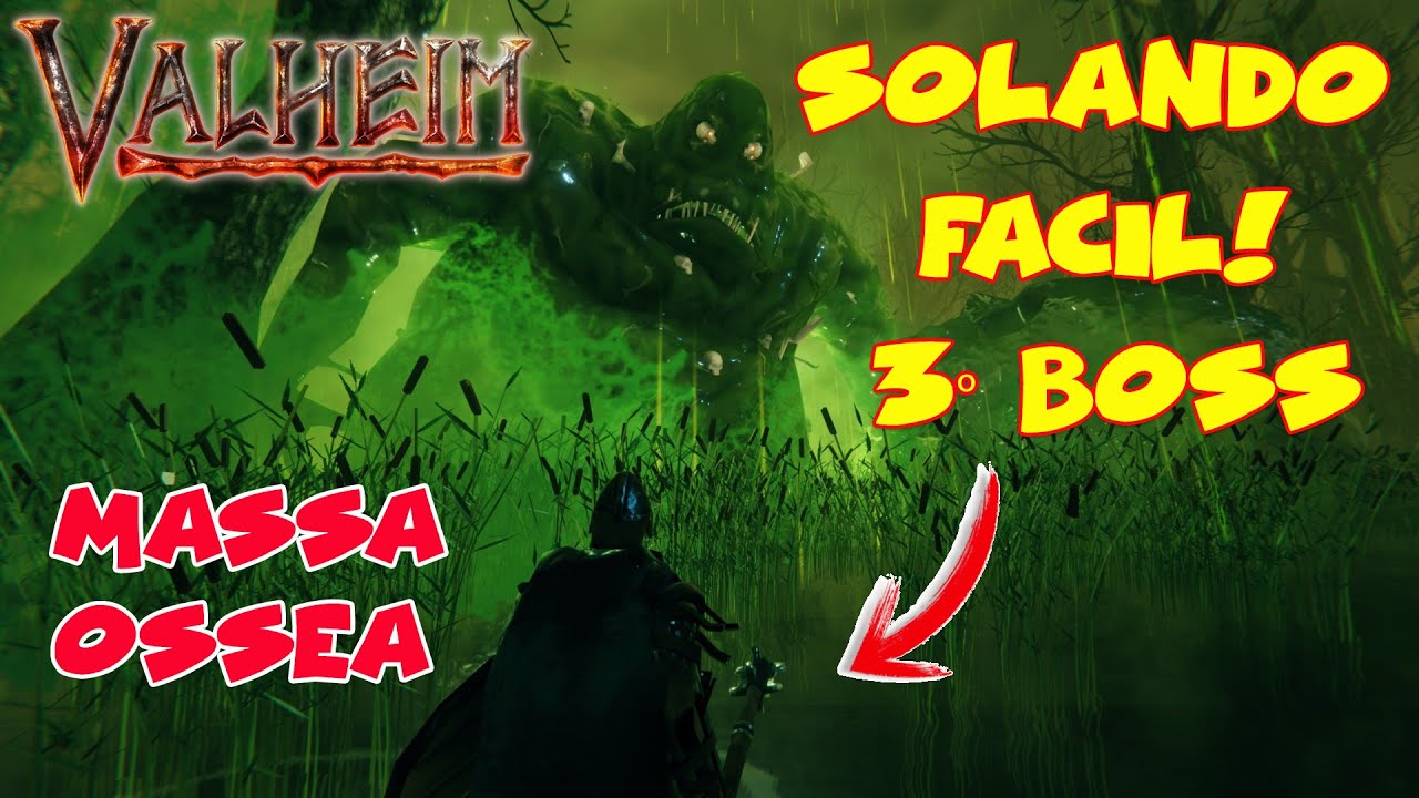 VALHEIM - Como solar o 3º Boss, Massa Óssea, Bonemass FACIL!