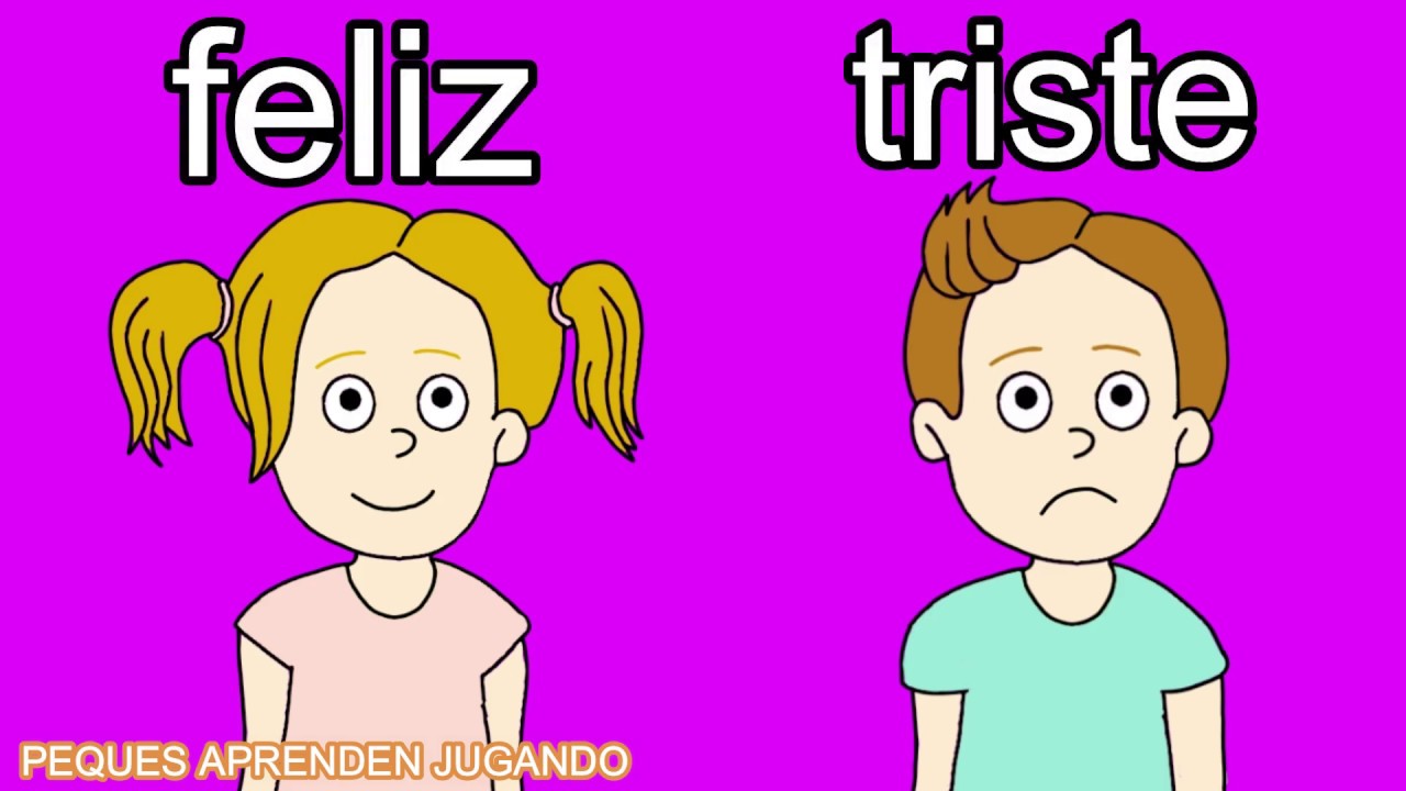 Ant&oacute;nimos, opuestos, contrarios para ni&ntilde;os con dibujos. Aprender ant&oacute;nimos. PequesAprendenJugando