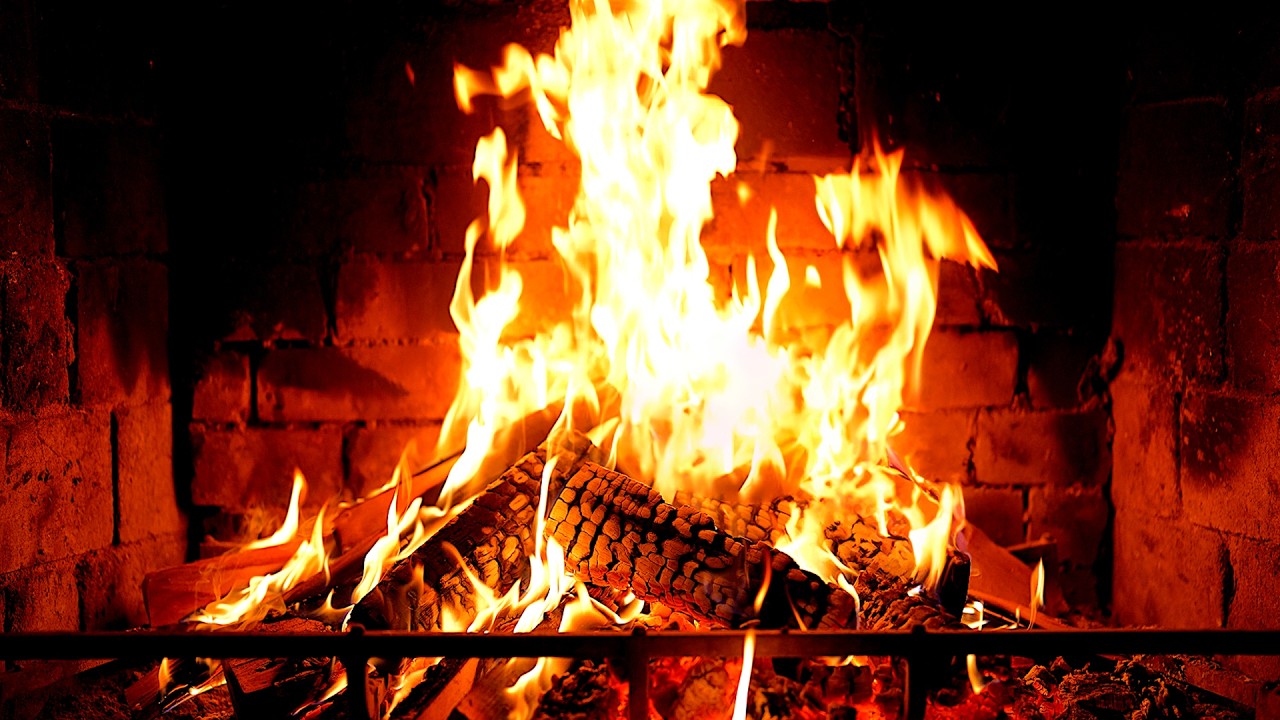 Cozy Fireplace 4K (12 HOURS). Fireplace with Crackling Fire Sounds. Fireplace Ambience