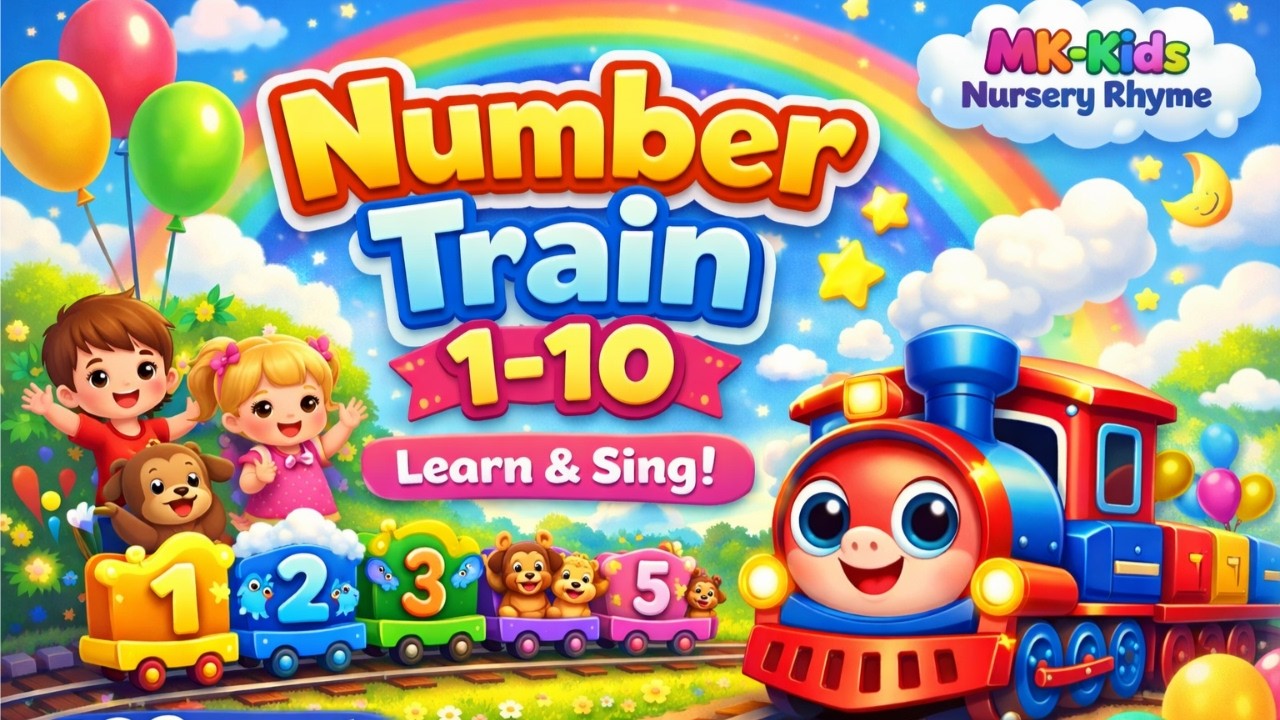 Number Train Song 1–10 🚂 | Fun Counting Nursery Rhyme for Kids & Toddlers