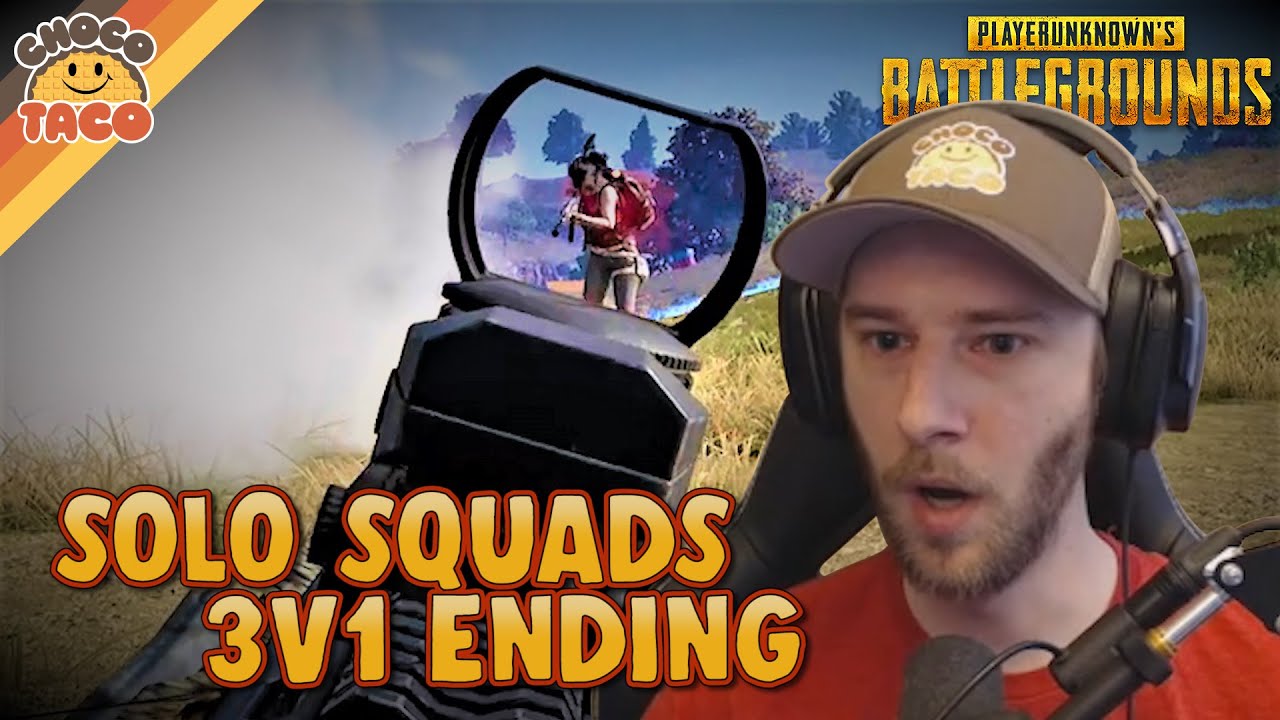 Smoky 3v1 Solo Squads Ending - chocoTaco PUBG Gameplay