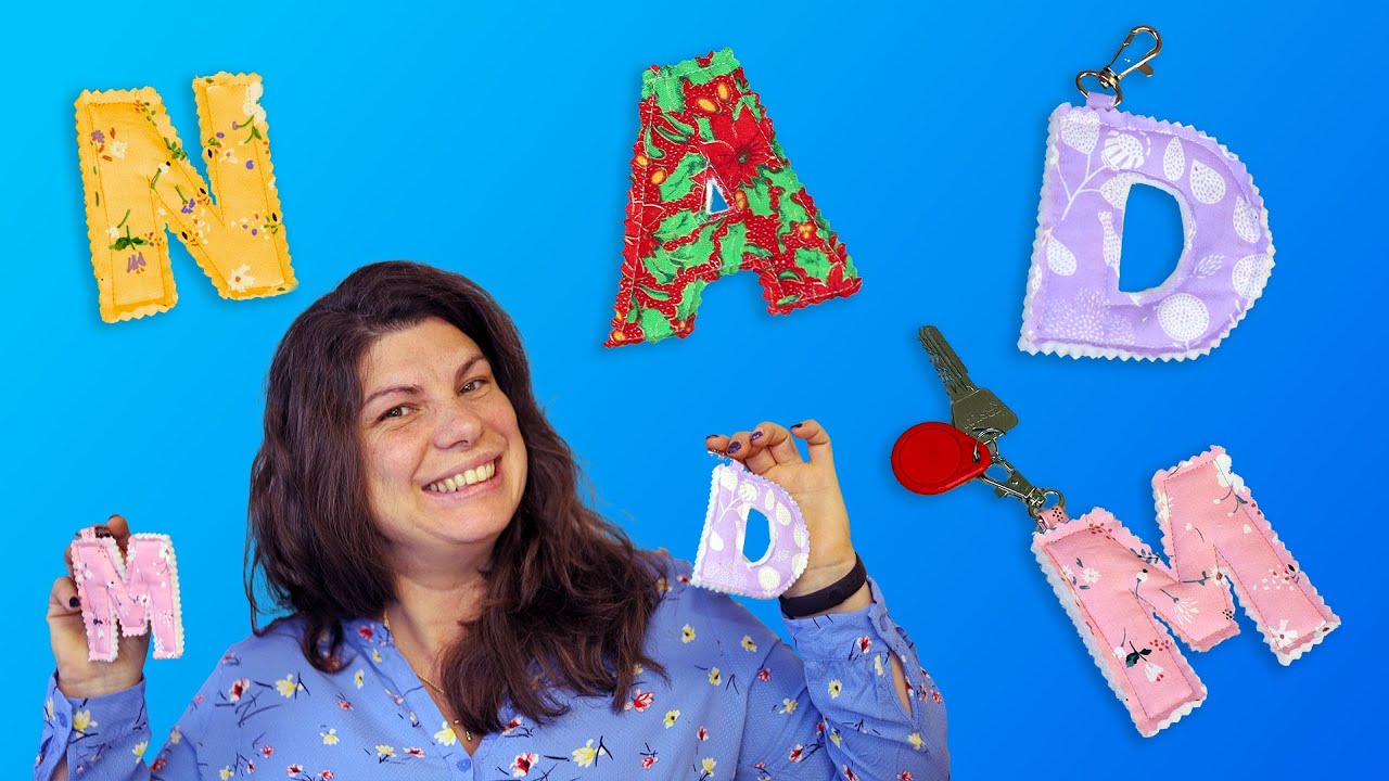 DIY Personalized Fabric Letter Keychain (free alphabet pattern)