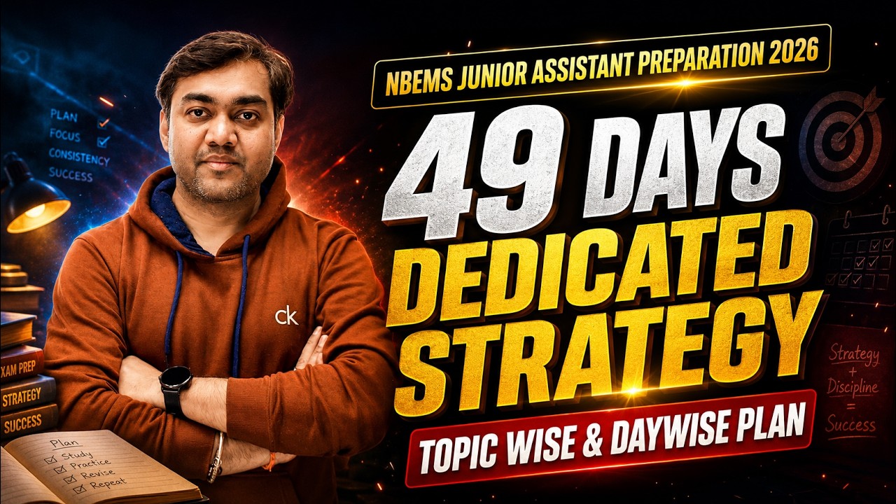 Crack NBEMS Junior Assistant Exam in 39+10 Days Strategy | Day wise & Topicwise study chart #nbems