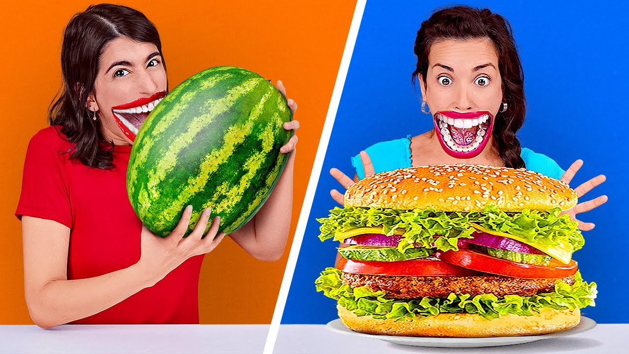 TANTANGAN MANUSIA VS MAKANAN || Coba Makan dalam 1 Detik! Makan Tercepat Oleh 123 GO! CHALLENGE