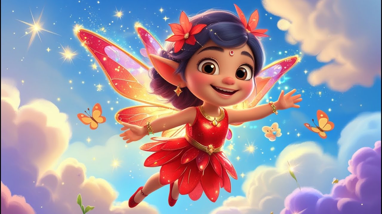 मेरी प्यारी लाल परी | Animated Red Fairy Song for Kids | प्यारी परी बच्चों का गीत | Hindi Rhymes