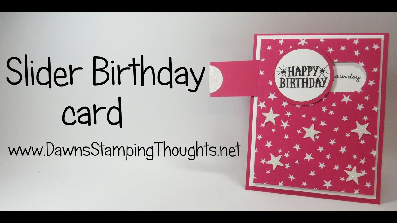 Slider Birthday card with It's My Party Designer paper from Stampin'Up!
