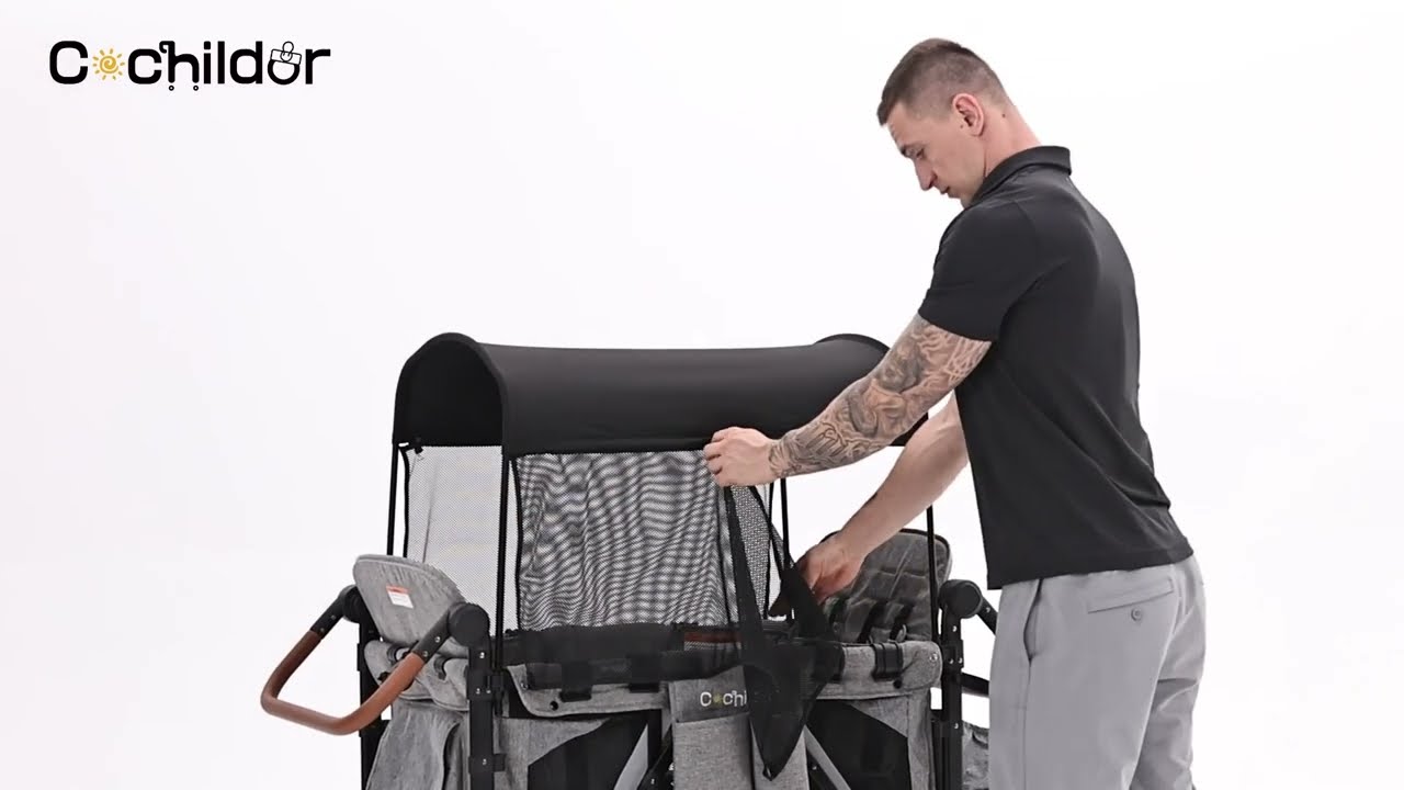 Cochildor Foldable Wagon Stroller for 4 Kids — Installation Guide