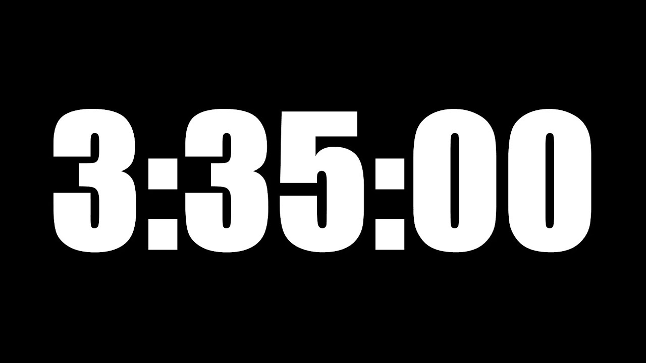 3 HOUR 35 MINUTE TIMER &bull; 215 MINUTE COUNTDOWN TIMER ⏰ LOUD ALARM ⏰