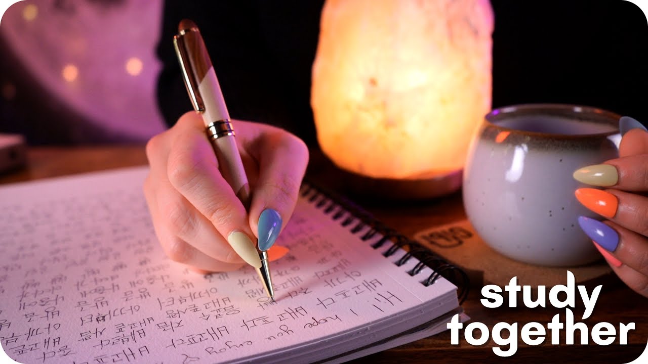 ASMR Studying Together While it Rains (Tapping, Writing Sounds, No Talking) 🖋️☔