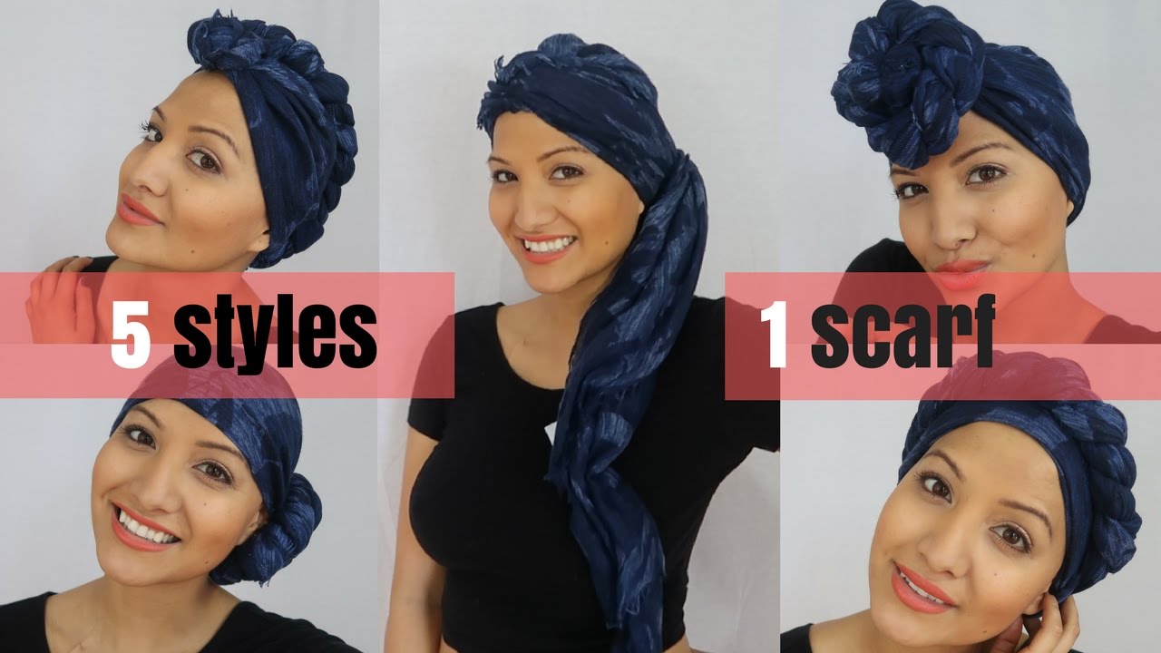 5 Ways to Tie a Headscarf under 5 minutes  - Turban Tutorials by Breast Cancer Survivor