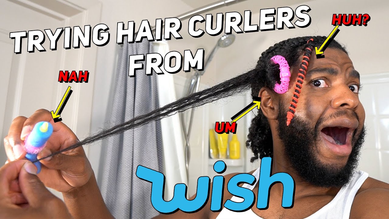 Trying weird hair curlers from WISH (ripped my hair right on out)