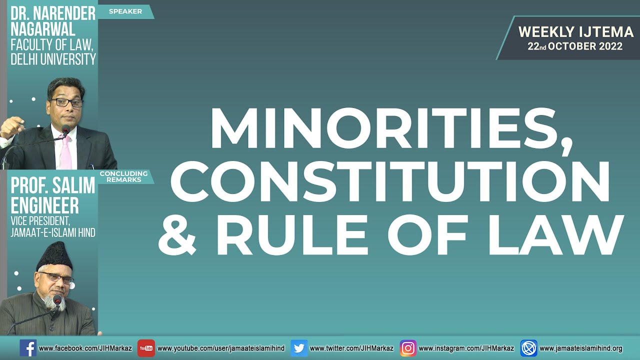 Weekly Ijtema || Minorities, Constitution & Rule of Law || Dr. Narender Nagarwal