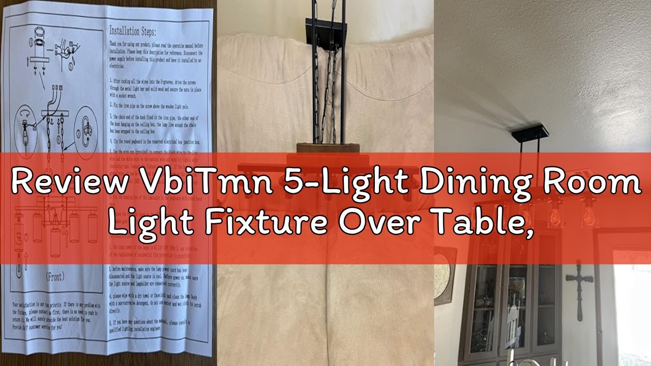 Review VbiTmn 5-Light Dining Room Light Fixture Over Table, Farmhouse Kitchen Island Lighting, Linea