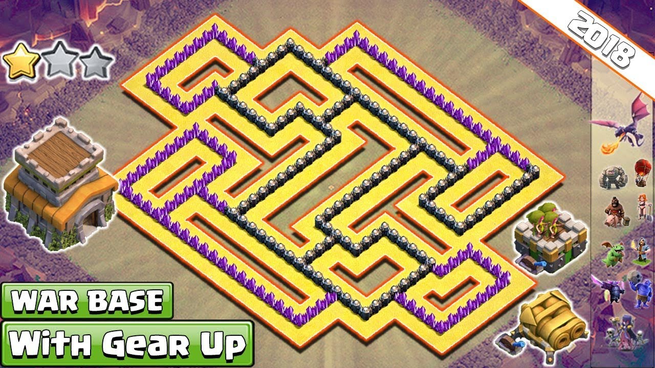 NEW! Town Hall 8 (TH8) Clan-War Base 2018 With Gear up!! TH8 War Base Layout Clash of Clans - 2018