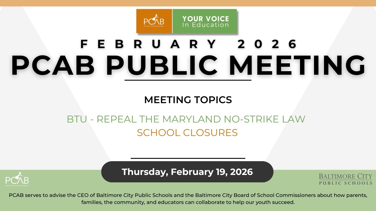 February 2026 Public PCAB Parent & Community Advisory Board Meeting