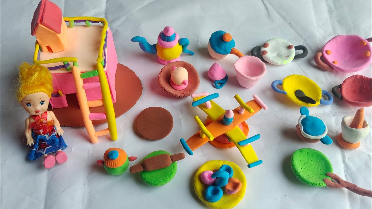 New Clay art Ghar | Miniature Kitchen, DIY Crafts, Handmade Toys, Clay Modeling, Hindi Craft Video