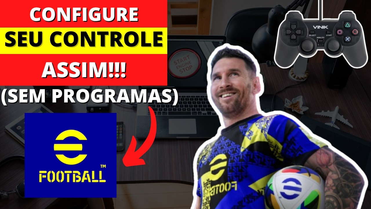 Como CONFIGURAR Controle EFOOTBALL PC!! (Sem Programas)