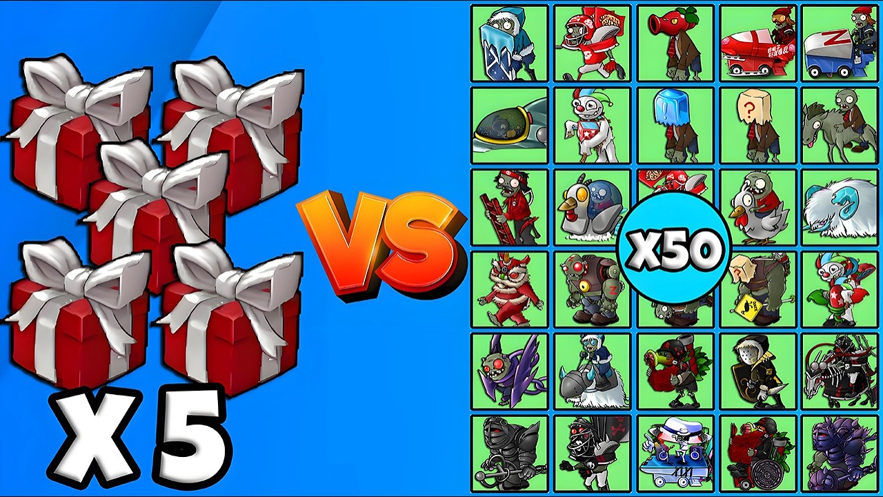 5 Plants Box Fusion vs All Zombies x50 - PVZ Fusion