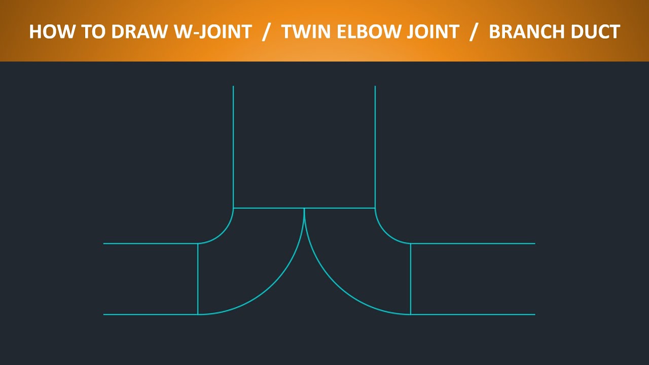 how to draw W JOINT || TWIN ELBOW JOINT || BRANCH DUCT || HVAC DRAFTING