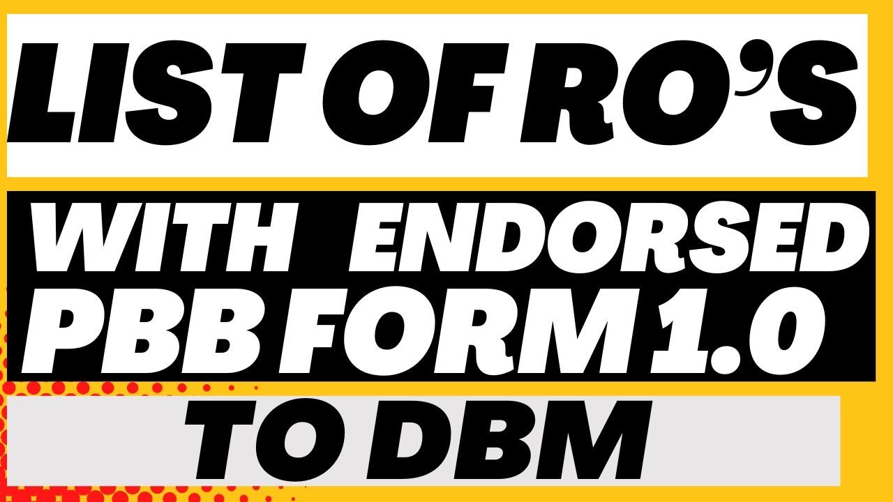 LIST OF REGIONS WITH ENDORSED PBB 2023 FORM 1.0 TO DBM || OCTOBER 30, 2025