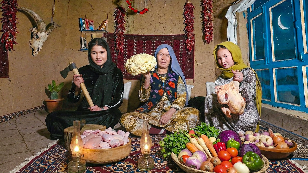 On a Cold Village Night, We Cooked a Feast by Lantern Light