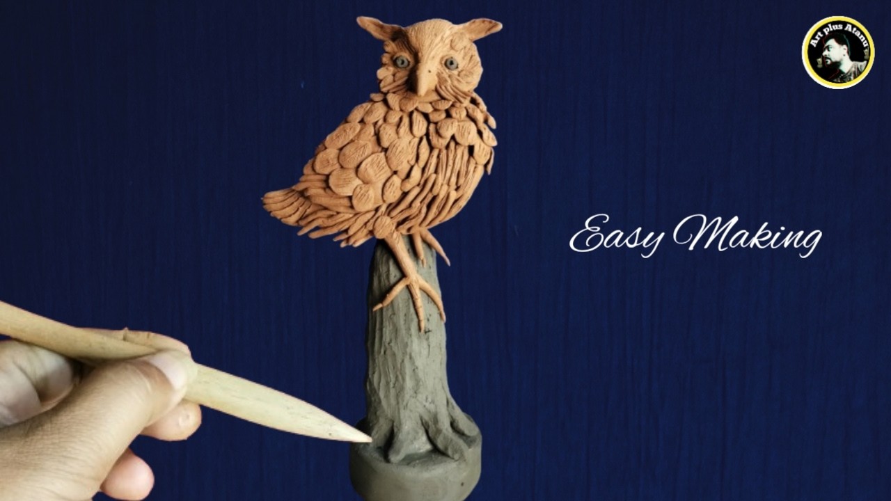 How to make clay owl  / owl making with clay 🦉🦉#owl #clay #art #craft #mitti #sculpting